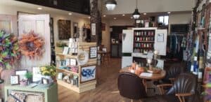 An open retail space with colorful and appealing displays of handcrafted goods