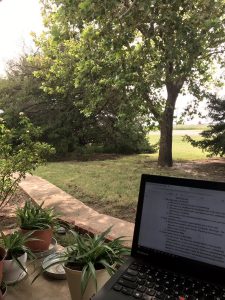 The view from the porch office of a remote worker in a rural community.